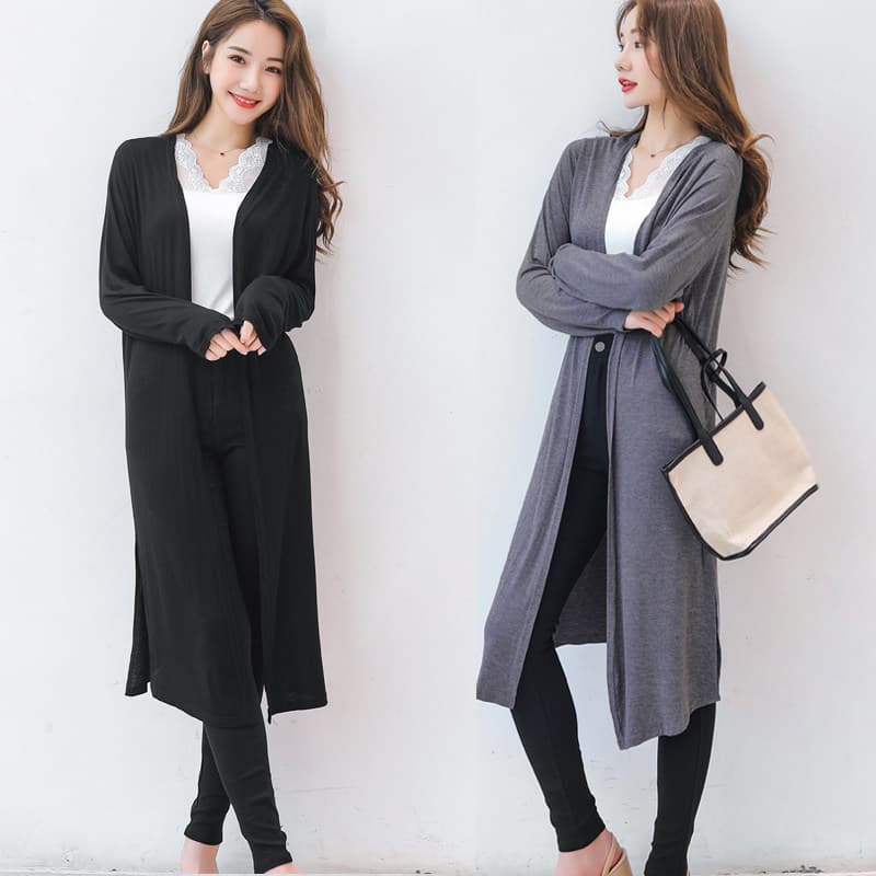 イエベ春/イエベ秋服 上品なロング丈ニットカーディガン