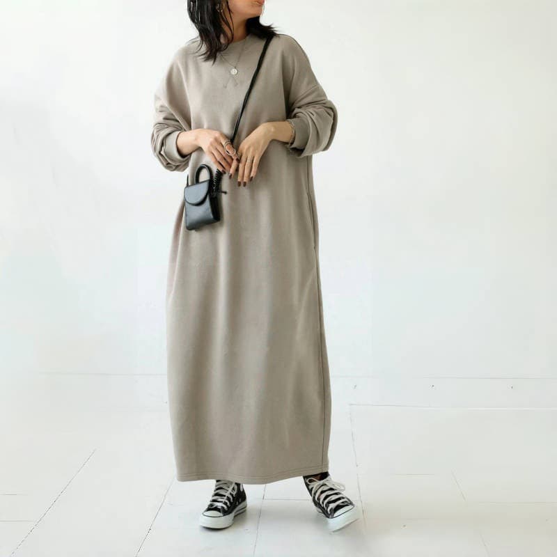 イエベ春/イエベ秋服 ゆったりサイズニットワンピース