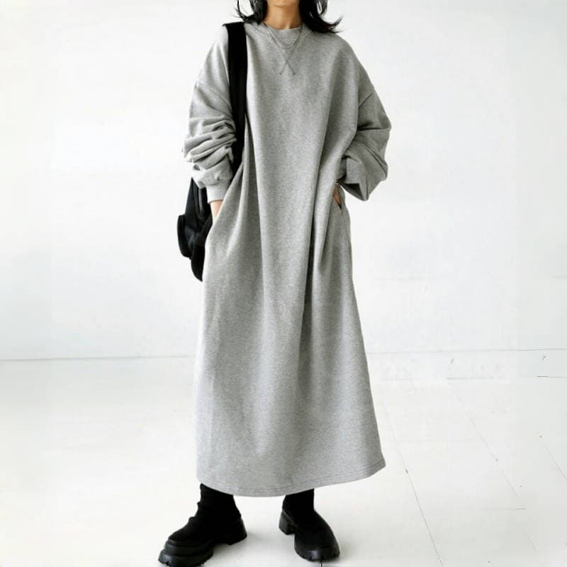 イエベ春/イエベ秋服 ゆったりサイズニットワンピース