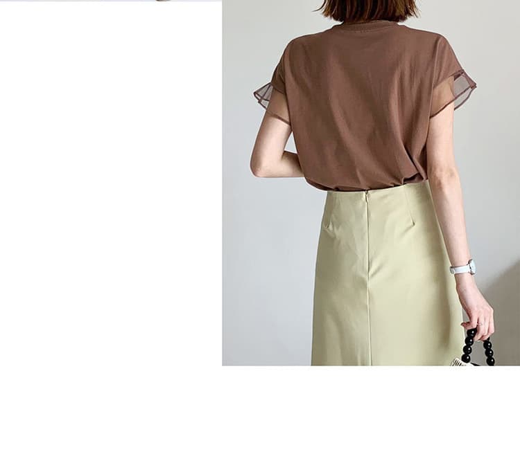 イエベ春/イエベ秋服 透かし袖クラシカルTシャツ