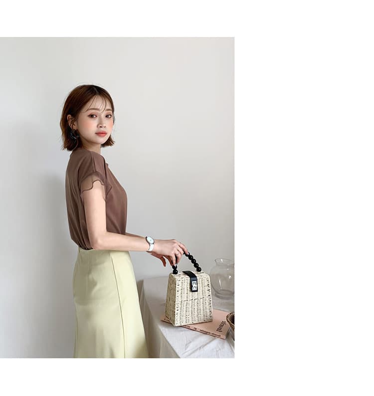 イエベ春/イエベ秋服 透かし袖クラシカルTシャツ