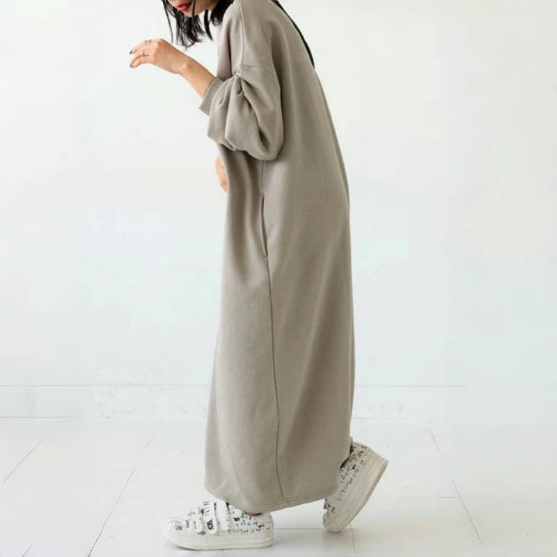 イエベ春/イエベ秋服 ゆったりサイズニットワンピース
