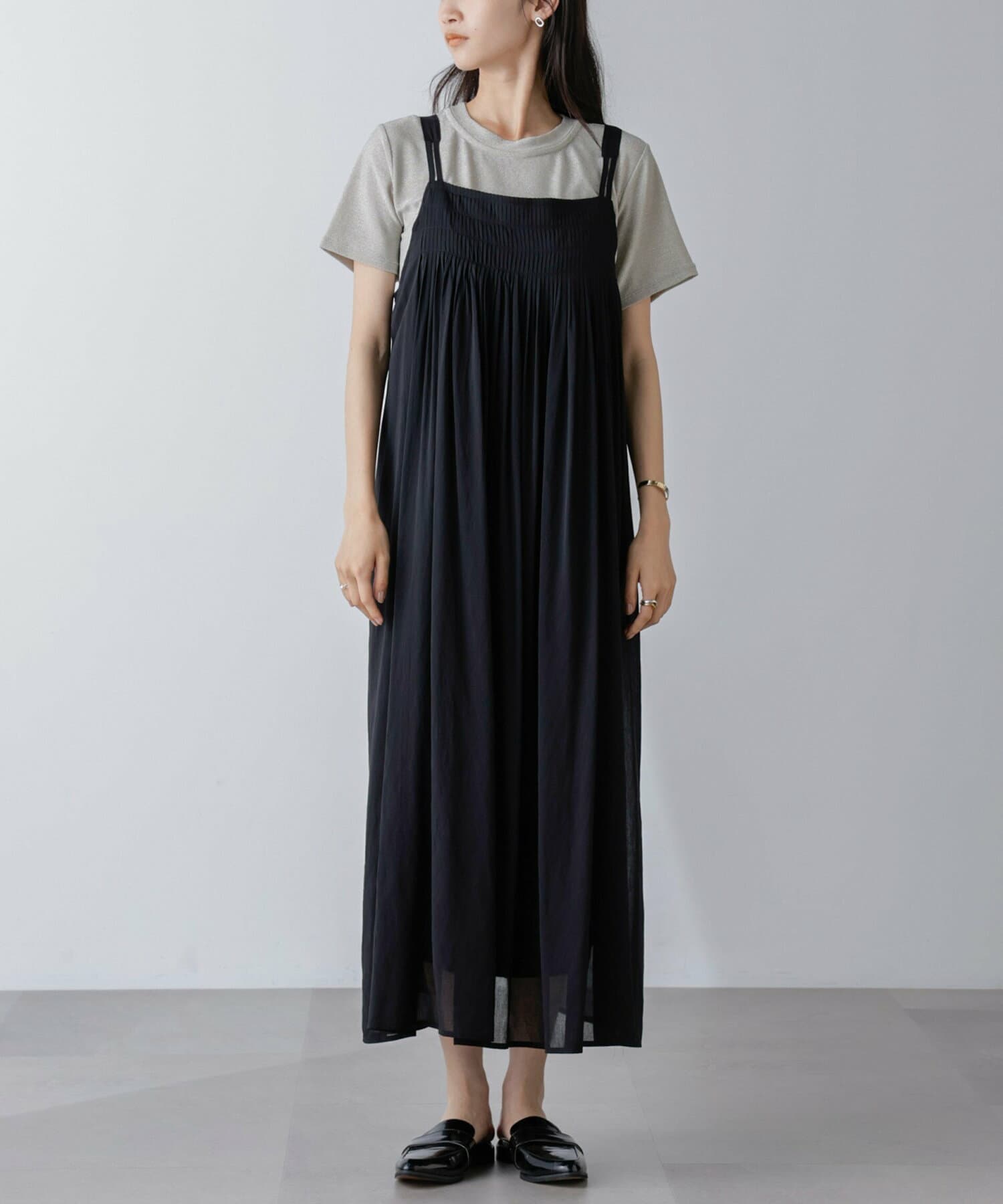 イエベ春/イエベ秋服 ゆったりキャミワンピース