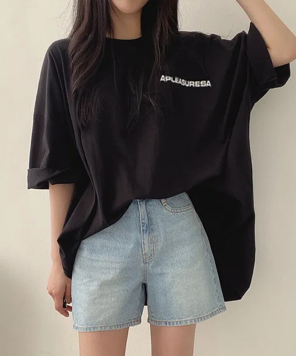 イエベ春/イエベ秋服 ゆったり文字プリント長袖スウェット体型カバー