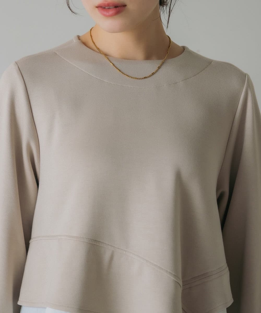 イエベ春/イエベ秋服 切り替えデザイン袖ふんわりTシャツ