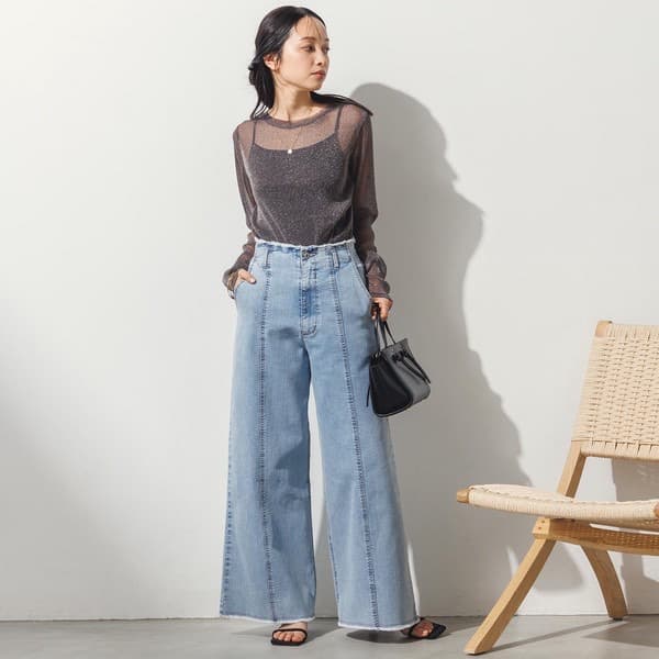 イエベ春/イエベ秋服 シアーメッシュブラウス