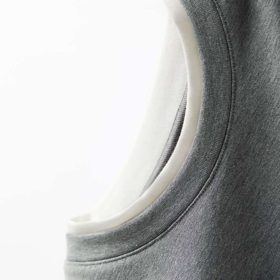 イエベ春/イエベ秋服 重ね着風ラウンドネック長袖トップス