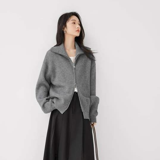 イエベ春/イエベ秋服 ジップアップニット