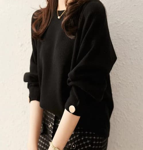 イエベ秋服 クルーネック プルオーバーニット