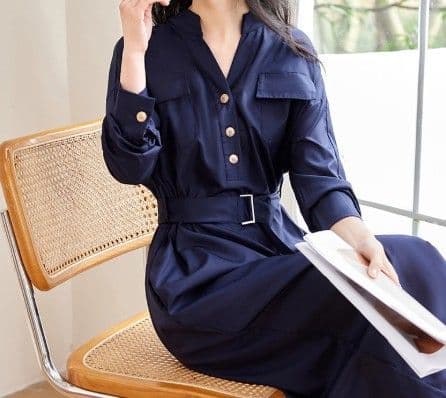 イエベ春/イエベ秋服 シャツワンピース